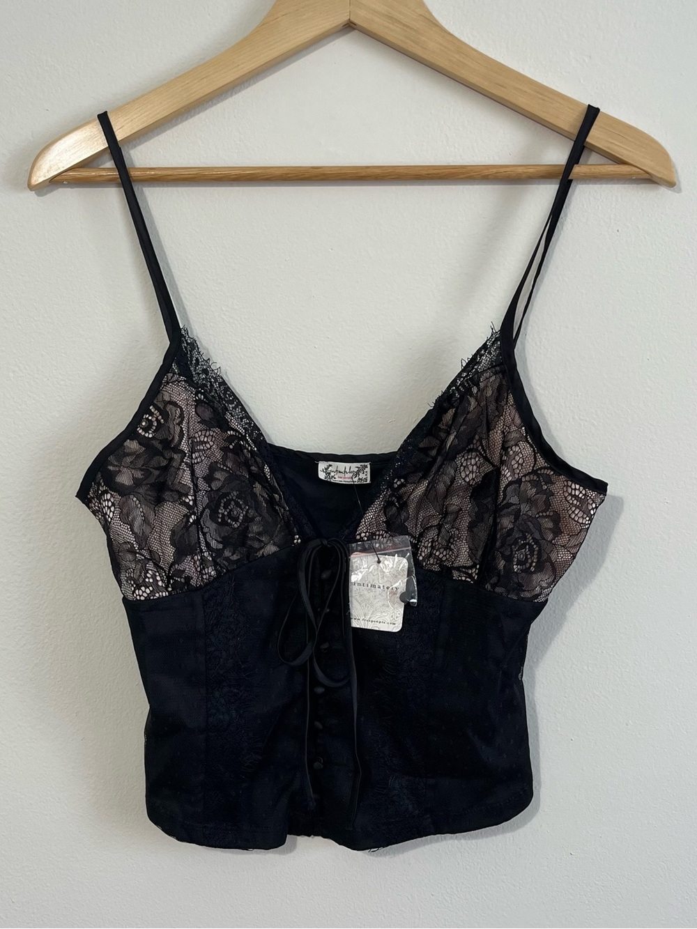 NWT NEW!! Free People Black Lace Camisole with Intimately Tag - Picture 2 of 9